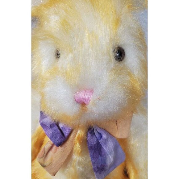 People Pals Bunny Rabbit Plush Furry Yellow Purple Easter Spring 18" Vintage - Picture 5 of 10